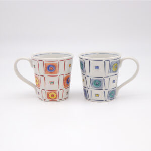 JIN-202003_Kutani Ware Mug Cup 2set (Tile, 3.27 x 3.35)-1
