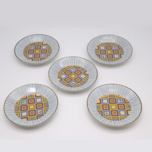 JIN-205001_Kutani Ware Serving Plate 5set (Tile, 6.33 x 6.33)-1